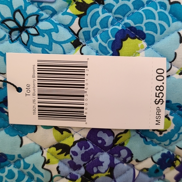 Vera Bradely Blueberry Blooms Tote - Picture 5 of 6